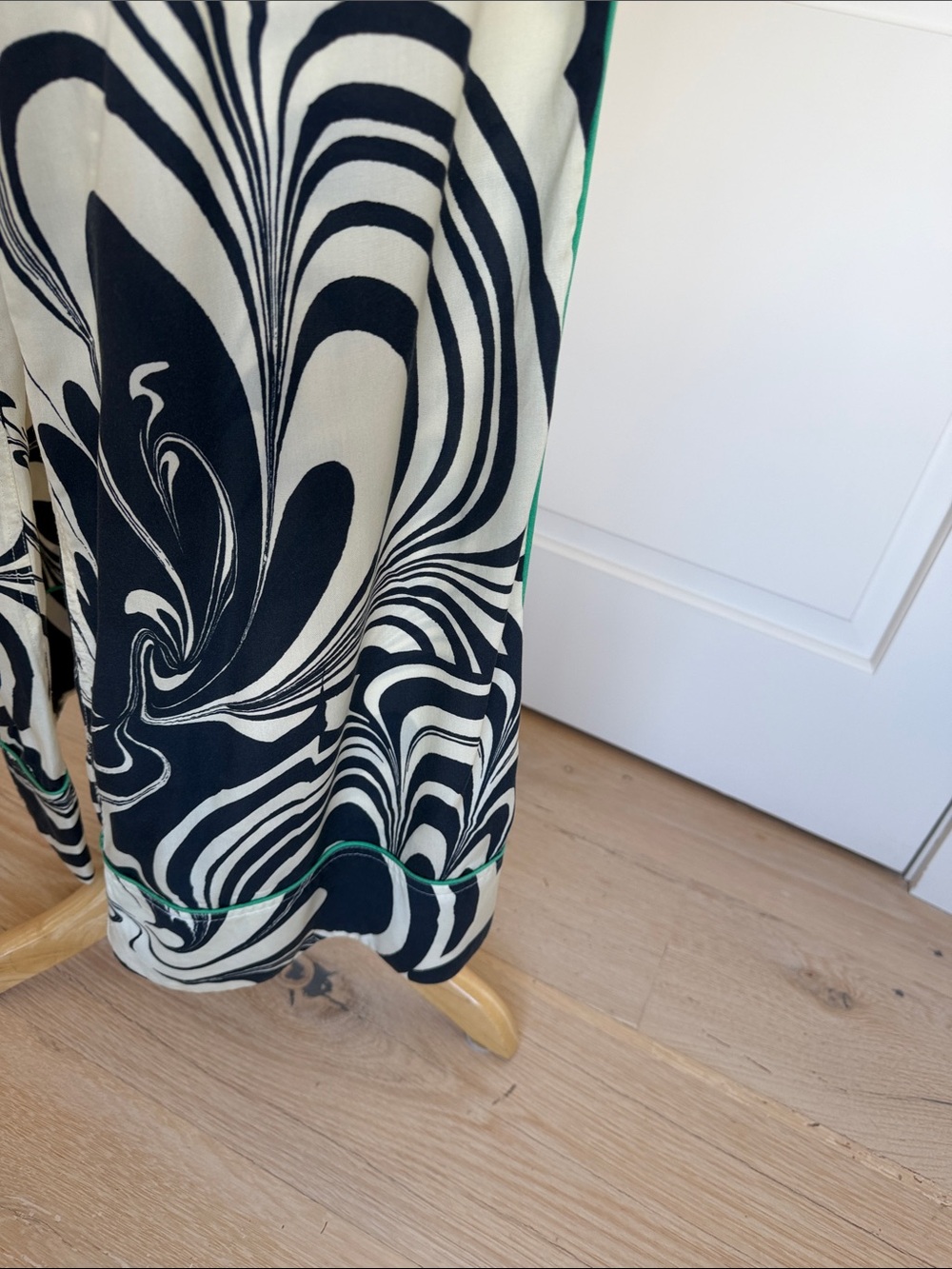 Wide Leg Palazzo Pants in Black / Navy & Cream Swirl Print - Picture 7 of 10